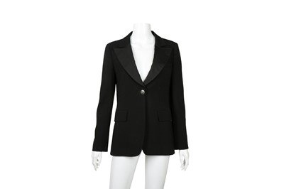 Lot 524 - Chanel Black Wool Crepe Tuxedo Jacket - Size 38