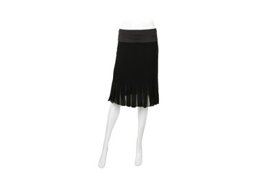 Lot 550 - Chanel Black Silk Sewn Down Pleat Skirt - Size 38