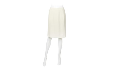 Lot 339 - Chanel Ivory Crepe Flap Front Skirt