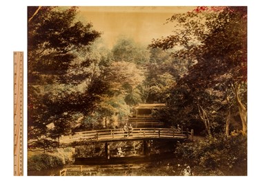 Lot 107 - A PAIR OF LARGE-FORMAT LANDSCAPES, incl. Kusabe Kimbei, attr (1841-1934)