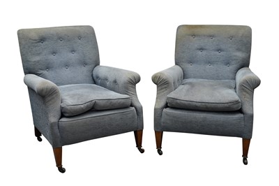 Lot 782 - A PAIR OF EDWARDIAN ARMCHAIRS