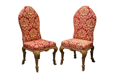 Lot 781 - A PAIR OF VICTORIAN GILTWOOD BEDROOM CHAIRS