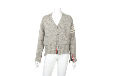 Lot 129 - Thom Browne Grey Wool Knit Cardigan - Size US 4