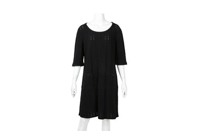 Lot 574 - Chanel Black Textured Knit CC Dress - Size 44