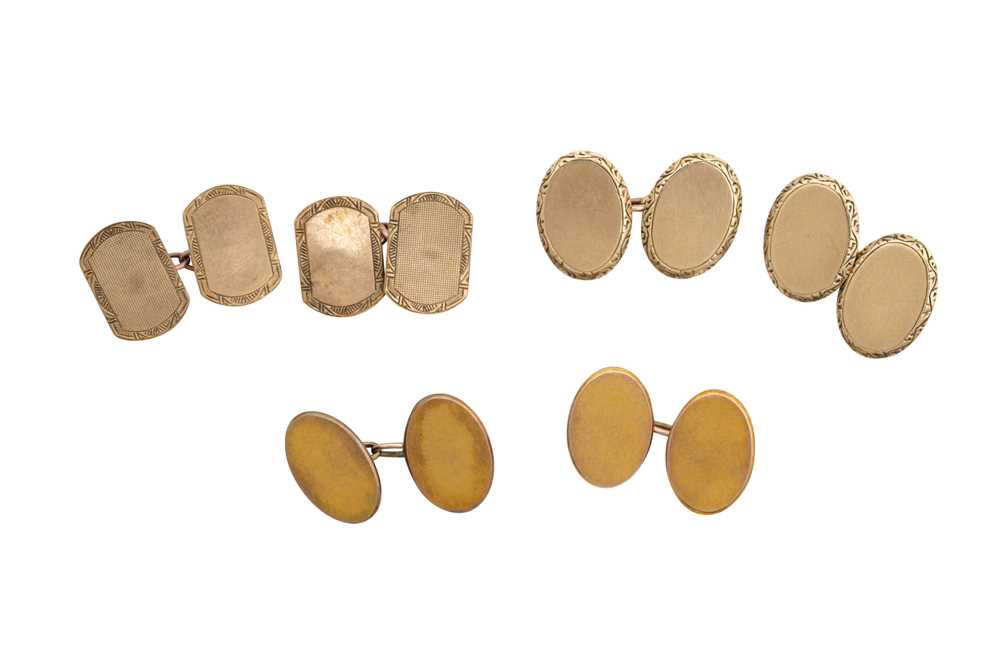 Lot 406 - THREE SETS OF CUFFLINKS