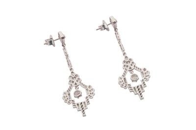 Lot 50 - A PAIR OF DIAMOND EARRINGS