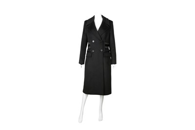 Lot 589 - Gucci Black Cashmere Double Breasted Long Coat - Size 44