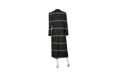 Lot 516 - Giorgio Armani Black Wool Boucle Embellished Coat - Size 44