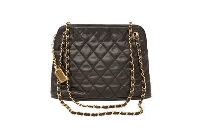 Lot 427 - Chanel Black Matelasse Chain Shoulder Bag