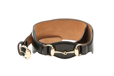 Lot 397 - Gucci Black Horsebit Waist Belt - Size 75