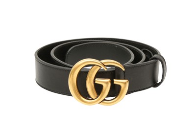 Lot 401 - Gucci Black Marmont GG Belt - Size 70