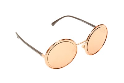 Lot 366 - Chanel Rose Mirror Round Sunglasses