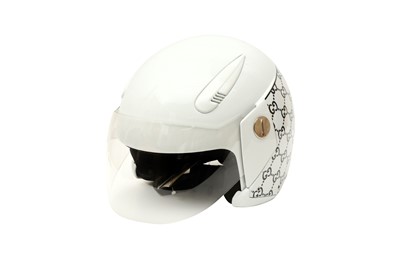 Lot 455 - Gucci White Guccissima Crash Helmet - Size S