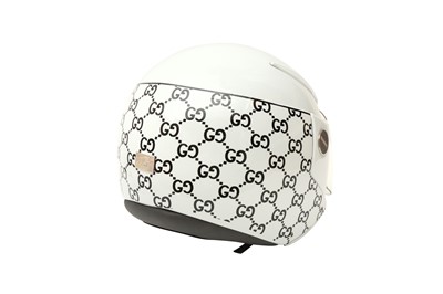 Lot 455 - Gucci White Guccissima Crash Helmet - Size S