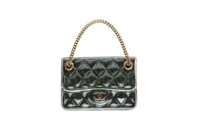 Lot 216 - Chanel Teal Quilted Flap Bag PIn Brooch