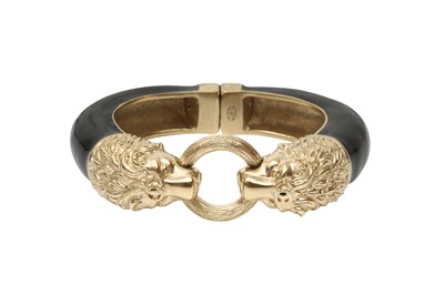 Lot 426 - Chanel Black CC Lion Head Cuff Bracelet