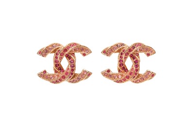 Lot 73 - Chanel Pink Twist CC Clip On Earrings