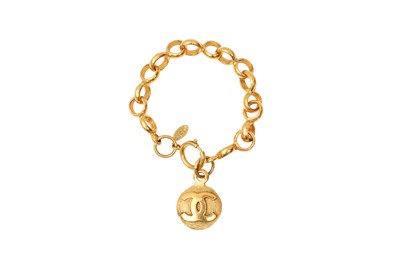 Lot 386 - Chanel CC Hammered Charm Bracelet