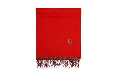 Lot 28 - Dior Red Cashmere Logo Scarf