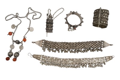 Lot 388 - A GROUP OF SILVER JEWELLERY FROM YEMEN
