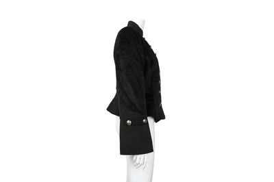 Lot 512 - Giorgio Armani Black Alpaca Military Jacket - Size 46