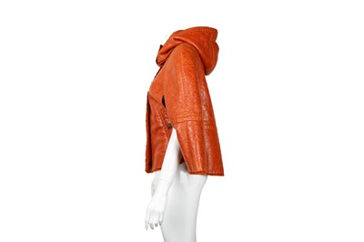 Lot 23 - Escada  Sport Orange Shearling Cape Jacket - Size 36