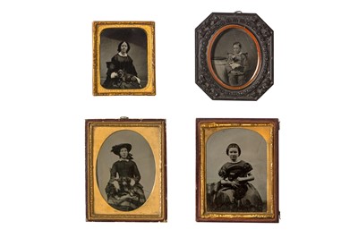 Lot 15 - A Selection of Ambrotype Portraits with Animals c.1860s