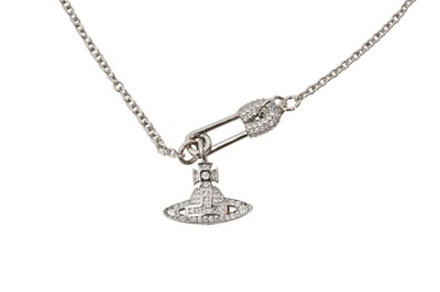 Lot 479 - Vivienne Westwood Safety Pin Orb Fine Chain Necklace