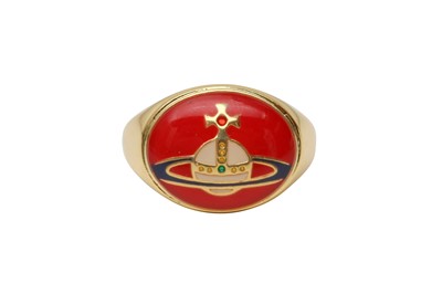 Lot 31 - Vivienne Westwood Red Orb Signet Ring - Size N