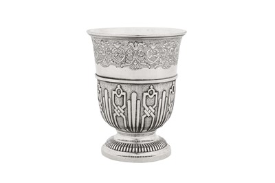 Lot 240 - A late 20th century Portuguese 916 standard silver beaker, Lisbon circa 1970 retailed by Tiffany and Co