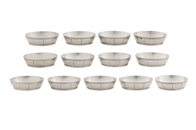 Lot 257 - A set of thirteen mid-20th century American sterling silver small dishes or salts, New York circa 1970 by Tiffany and Co