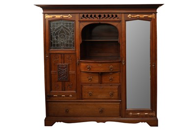 Lot 805 - AN ARTS AND CRAFTS TRIPLE WARDROBE