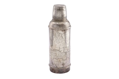 Lot 248 - AN EARLY 20TH CENTURY AMERICAN STERLING SILVER AND GLASS LINED COCKTAIL SHAKER, NEW YORK CIRCA 1910 BY MAUSER MANUFACTURING AND CO