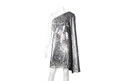 Lot 500 - Stella McCartney Silver Mini Cape Dress - Size 38