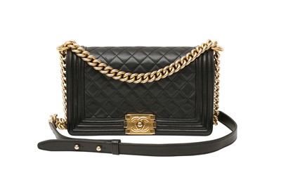 Lot 415 - Chanel Black Quilted Medium Boy Bag
