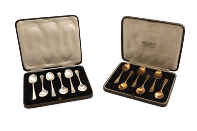 Lot 21 - TWO CASED SETS OF STERLING SILVER COFFEE OR DEMITASSE SPOONS