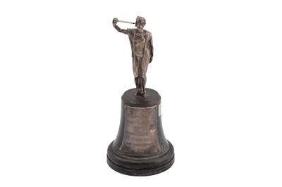 Lot 107 - A GEORGE VI STERLING SILVER FIGURAL TROPHY, LONDON 1950 BY GOLDSMITHS AND SILVERSMITHS