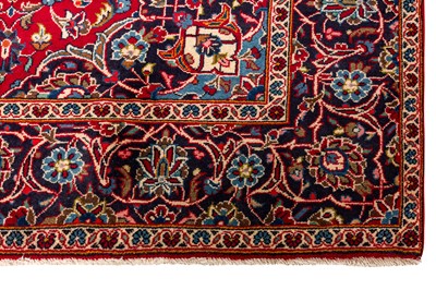 Lot 9 - A FINE KASHAN RUG, CENTRAL PERSIA