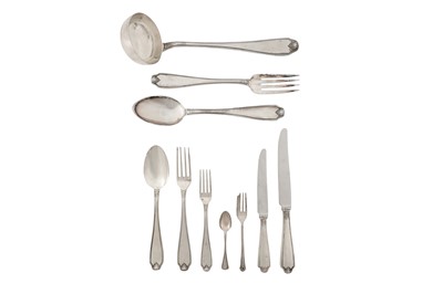 Lot 279 - A mid-20th century Italian 800 standard silver table service of flatware / canteen, Bologna 1944-68 1970 by Mantel and Clementi