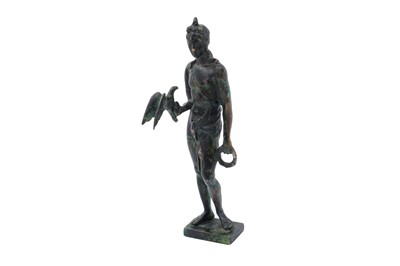 Lot 525 - AFTER THE ANTIQUE, A BRONZE GRAND TOUR STYLE FIGURE DEPICTING ANTINOUS AS DIONYSUS