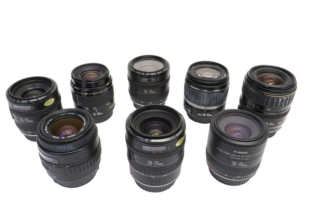 Lot 287 Eight Canon EF Zoom Lenses.