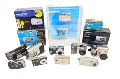 Lot 12 - A Large Selection of digital Point and Shoot Compact Cameras.
