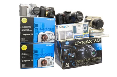 Lot 15 - A Large Selection of Minolta Digital and Film cameras.