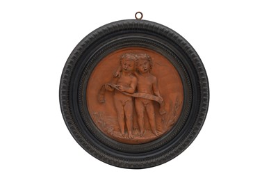 Lot 531 - A 19TH CENTURY ITALIAN CARVED ROUNDEL