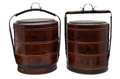 Lot 638 - TWO CHINESE LACQUERED FOOD CONTAINERS