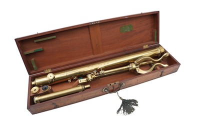 Lot 682 - A 19TH CENTURY BRASS TELESCOPE
