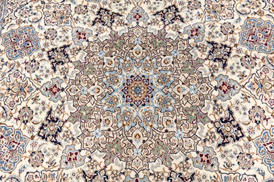 Lot 14 - AN EXTREMELY FINE PART SILK SIGNED NAIN CARPET, CENTRAL PERSIA