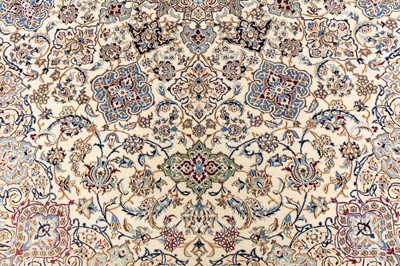 Lot 14 - AN EXTREMELY FINE PART SILK SIGNED NAIN CARPET, CENTRAL PERSIA
