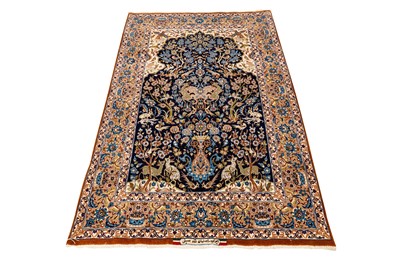 Lot 42 - AN EXTREMELY FINE PART SILK SIGNED ISFAHAN PRAYER RUG, CENTRAL PERSIA