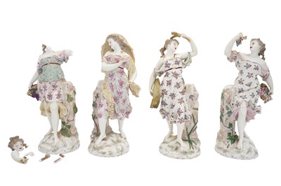 Lot 567 - A GROUP OF FOUR LIMOGES GIBUS & REDON PORCELAIN FIGURINES OF FOUR SEASONS